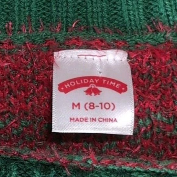 Holiday Time Ugly Christmas Sweater MEDIUM Adult Unisex Frenchie Pug Dog - Picture 4 of 8